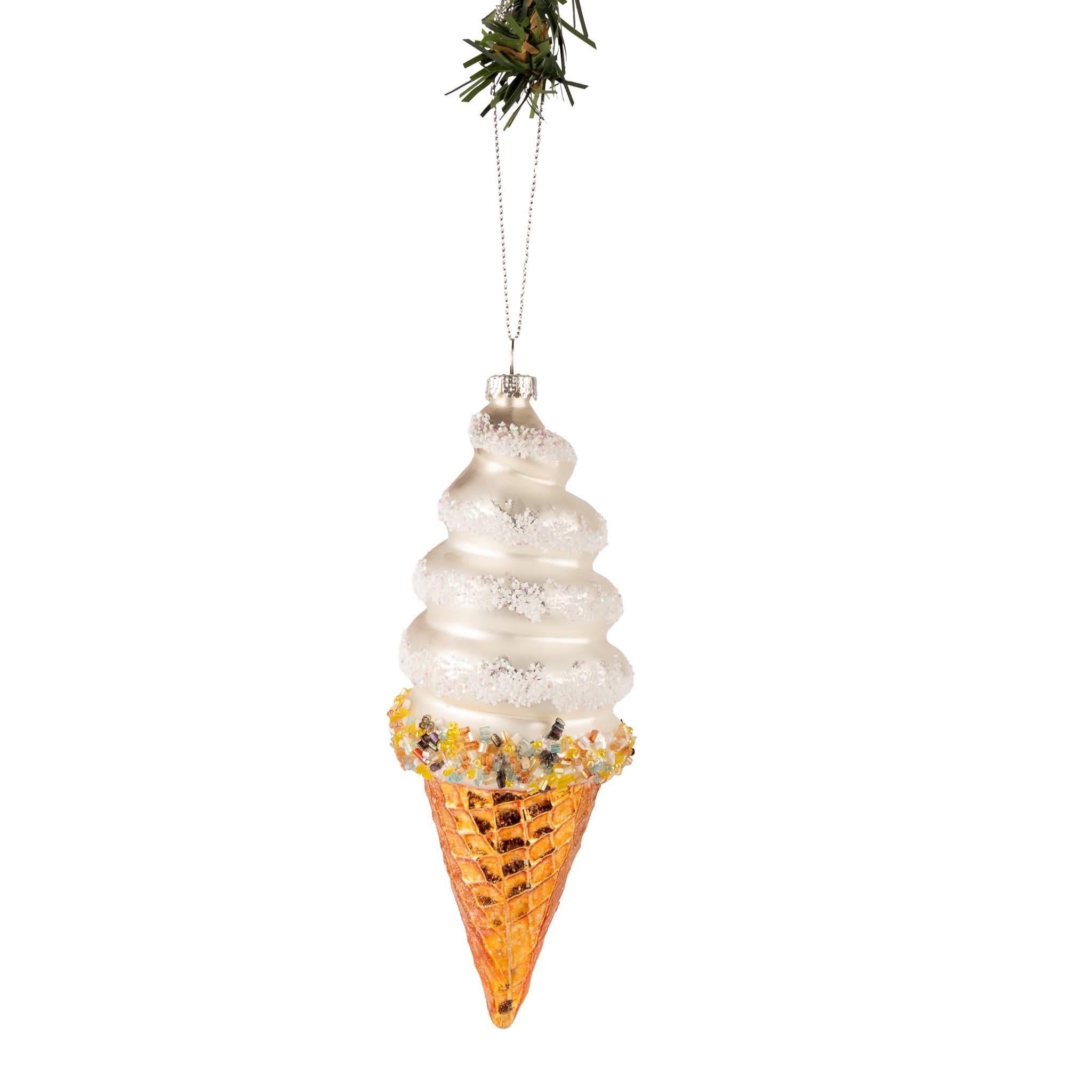 WEIHNACHTSKUGEL Soft-Eis 17 cm - Weiß, Glas (6/17/1cm)
