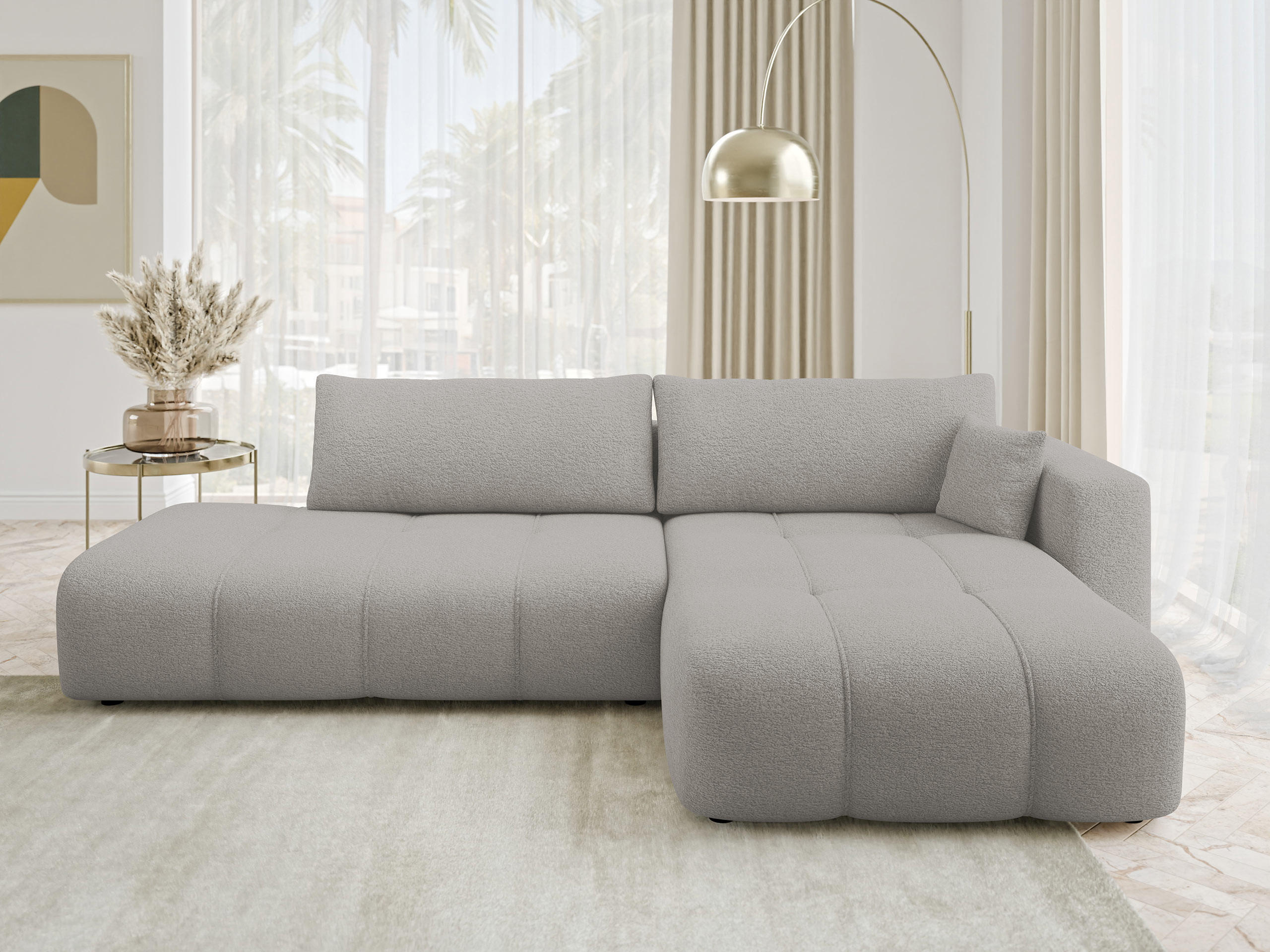 ECKSOFA Furyn O, Seite: Rechts - Schwarz/Grau, Holzwerkstoff/Kunststoff (262/145cm) - MIRJAN24