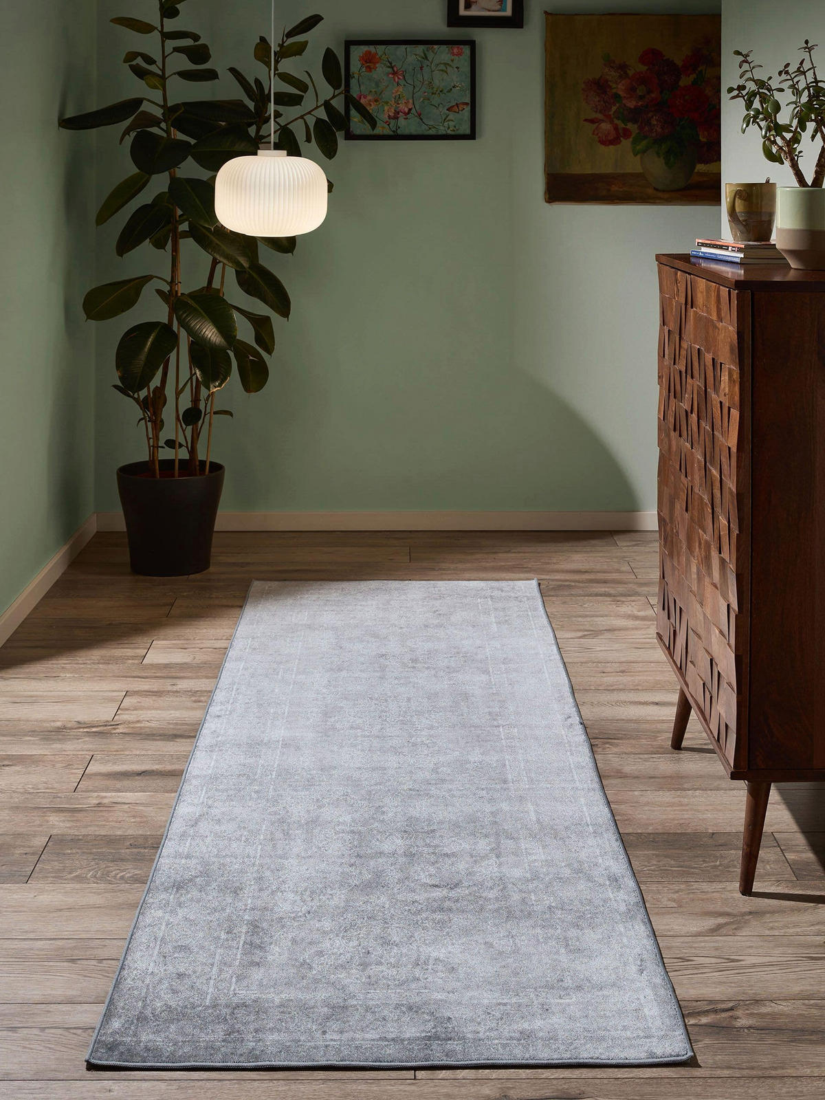 VINTAGE-LÄUFER Miray waschbar 80/240 cm - Creme/Grau, Kunststoff (80/240cm) - benuta Nest