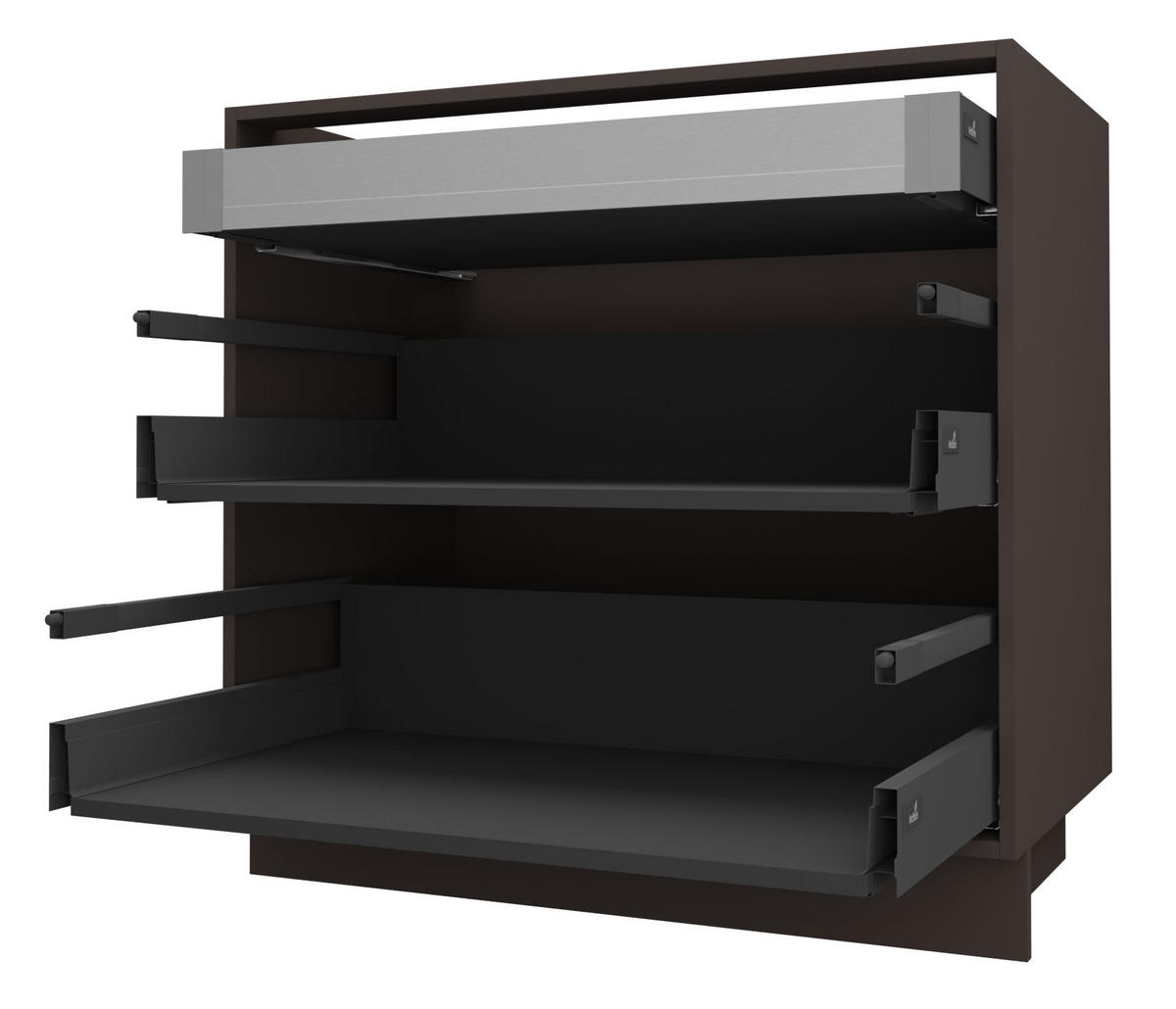 SCHUBLADENUNTERSCHRANK Brerra D2A/60/1A Korpus lava / Front RAL 9001 creme Hochglanz 60 / 50 / 82 cm - Dunkelgrau/Creme, Holz/Holzwerkstoff (60/82/50cm) - Feldmann-Wohnen