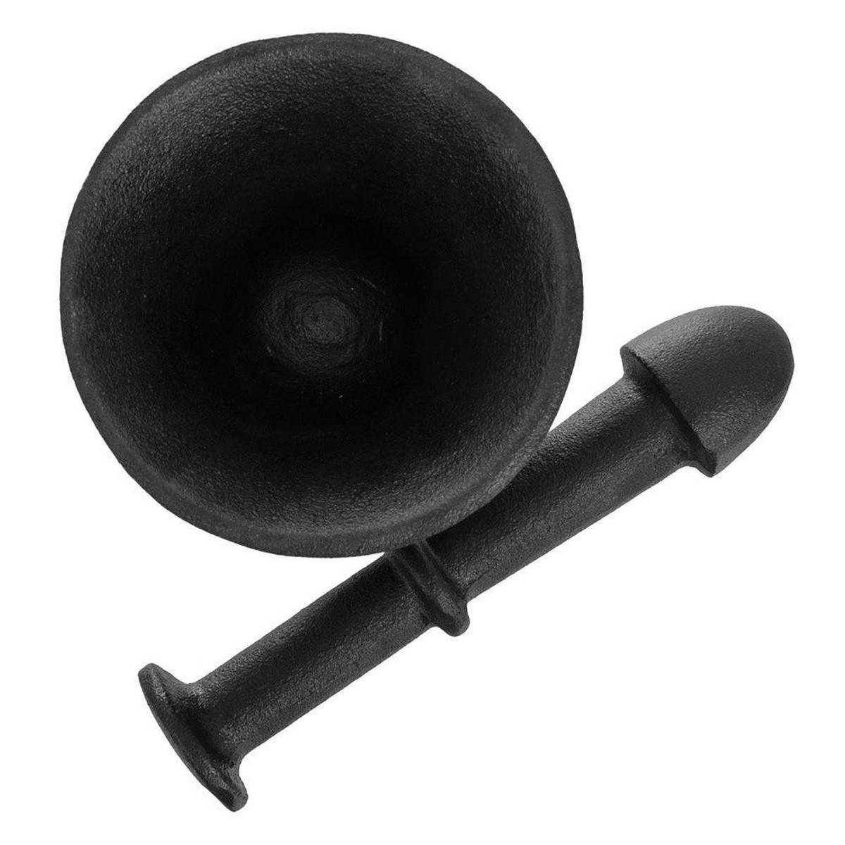 GEWÜRZMÖRSER LITINA Schwarz - Schwarz, Metall (10.5/9/10.5cm) - Orion 