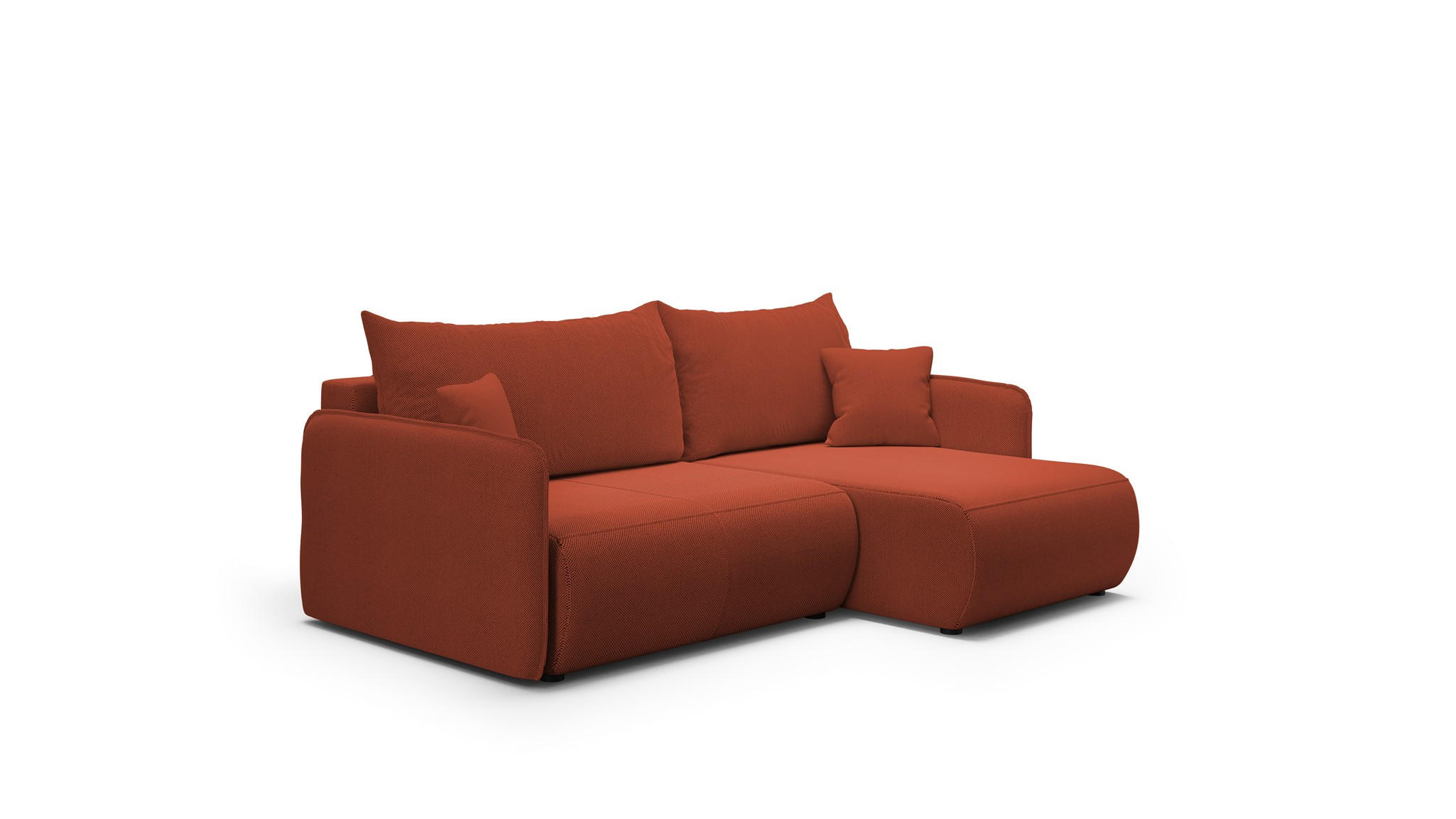 ECKSOFA Calgary - Rotbraun, Holzwerkstoff/Textil (207/148cm) - Fun Möbel