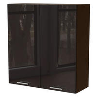 HÄNGESCHRANK Essen W4/90 Schwarz Hochglanz / Lava Matt 90 / 32,5 / 96cm - Schwarz Hochglanz/Dunkelgrau, Holz/Holzwerkstoff (90/96/32.5cm) - Feldmann-Wohnen