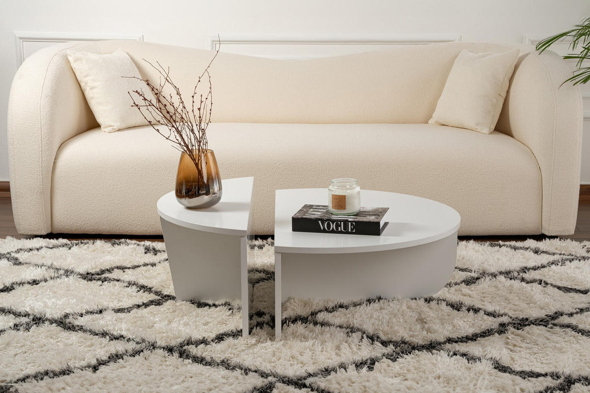 COUCHTISCH orion weiss - Weiß, Holz (90/60/30cm) - Habitat Garten
