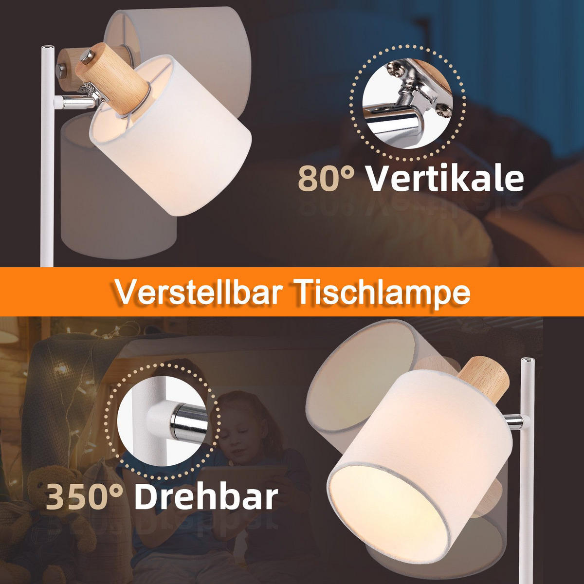 TISCHLEUCHTE Nathanail - Braun, Metall (12/17/35.5cm) - Nettlife