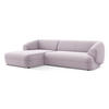 ECKSOFA Links Samt Stoff Violett - Lila/Flieder, Kunststoff/Textil (156/280cm) - Makamii