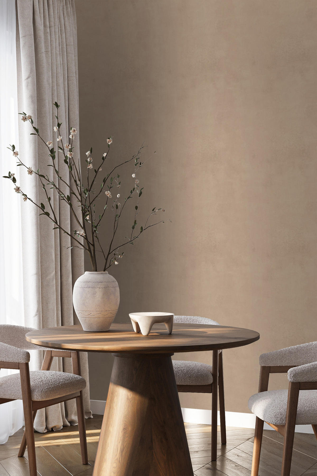 TAPETE Lehmputz 50 x 900 cm - Braun, Papier (50/900cm) - Origin Wallcoverings