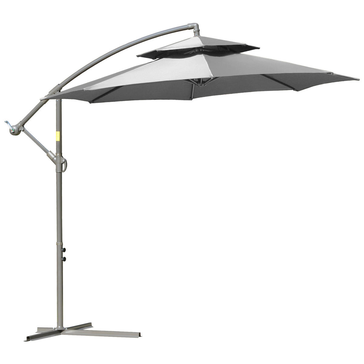 SONNENSCHIRM, Polyester, Stahl, Hellgrau - Hellgrau, Metall (2.67/2.67cm) - Outsunny