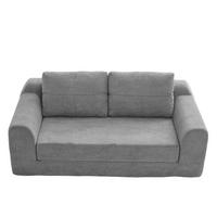 SCHLAFSOFA 179/95/79 cm klappbar als Bodensofa und Doppel-Bodenbett, samtweicher Bezug, Dunkelgrau - Dunkelgrau, Textil (178/61.5/96cm) - Redom