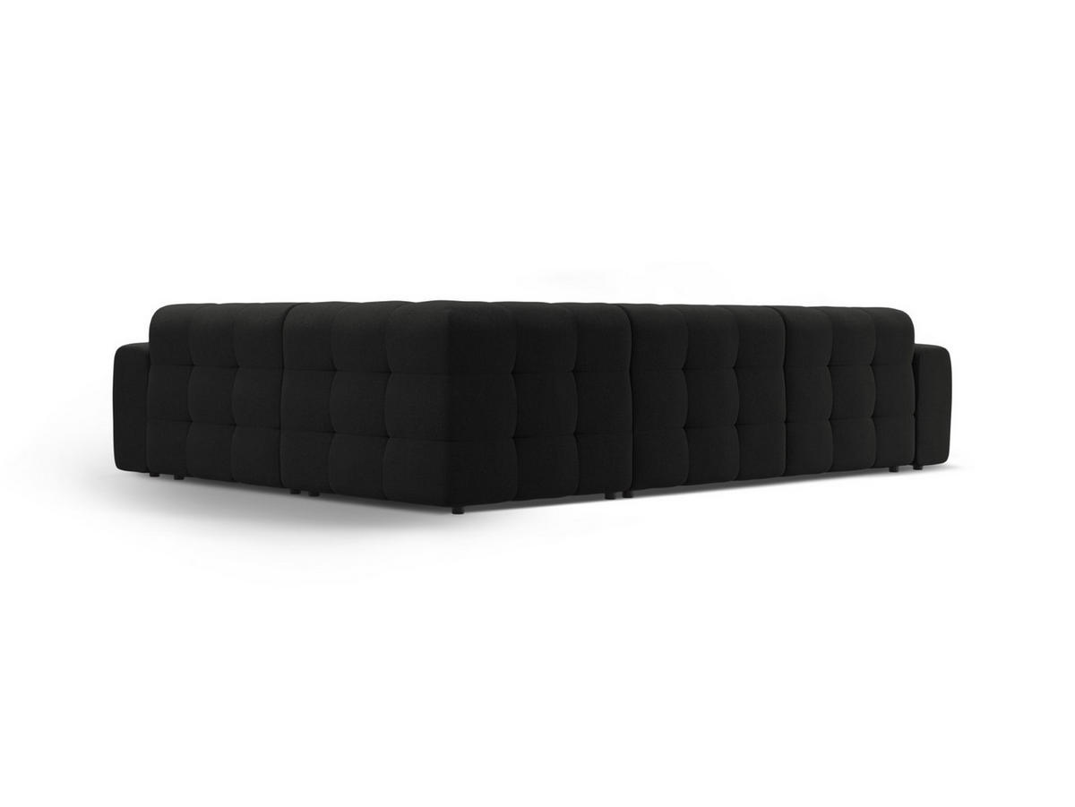 ECKSOFA rechts Kendal aus strukturiertem Stoff schwarz 6 Sitzplätze - Schwarz, Textil (231/332cm) - Micadoni