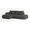 ECKSOFA FLUMA L-S Grau Boucle-Stoff mit Schlaffunktion - Grau, Holz (274/165cm) - MASSENO