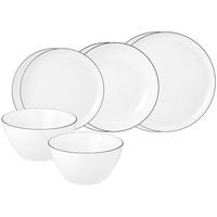 EINSTEIGER-SET Lido Black Line weiß 8er Set - Weiß, Keramik (1/1/1cm) - Seltmann Weiden