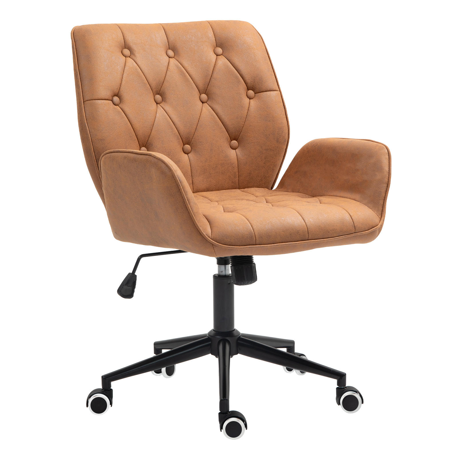 BÜROSTUHL GABRIEL Cognac - Cognac/Schwarz, Textil/Metall (57/93/62cm) - SVITA