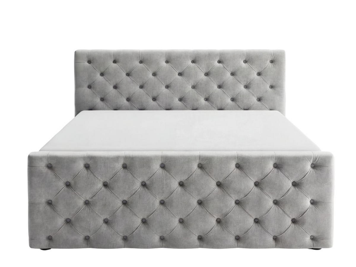 BOXBETT Montego 180x200 Hellgrau - Hellgrau, Holz/Textil (180/200cm) - Graingold