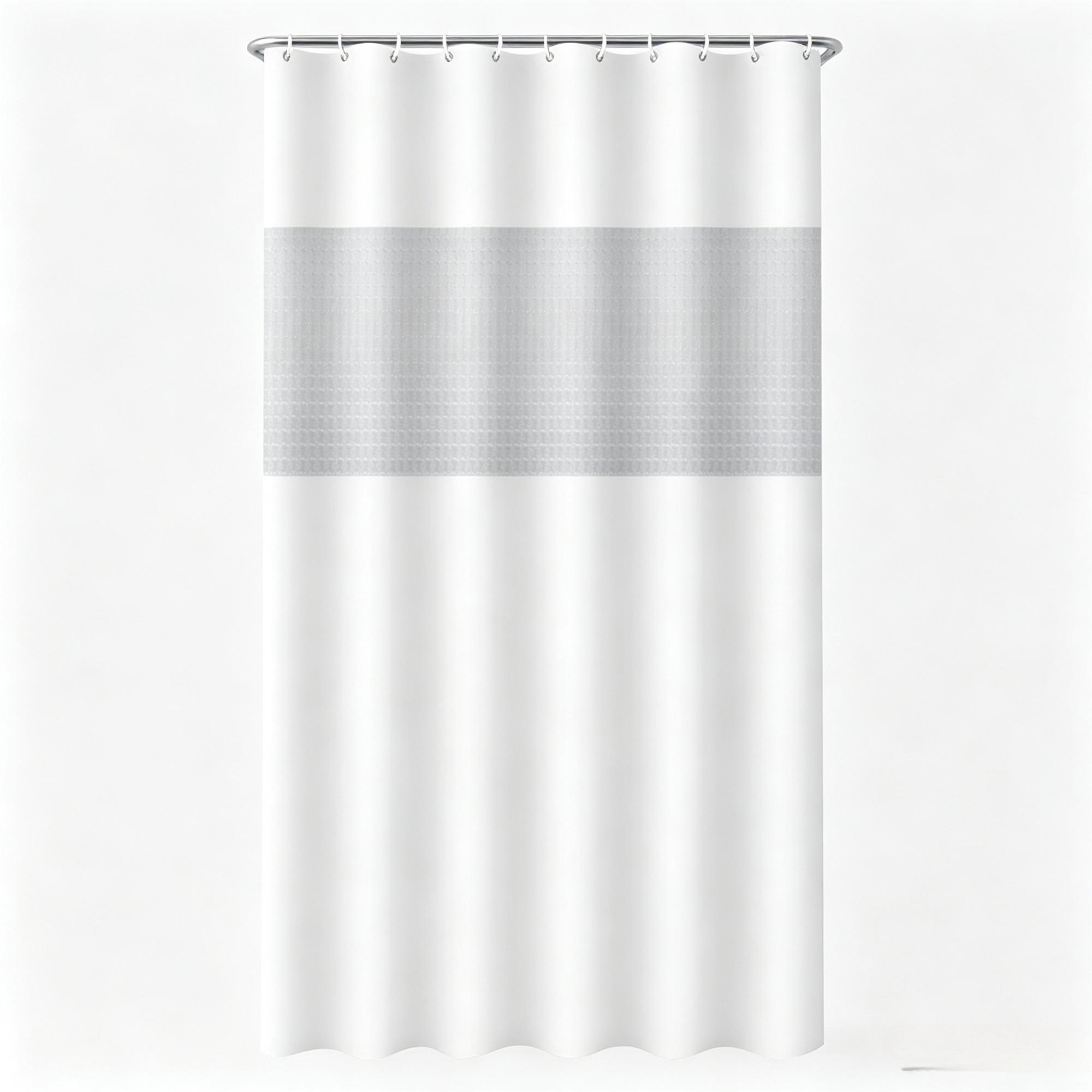 DUSCHVORHANG – Breite 180 x Höhe 180 cm – Weiß – Inklusive Haken - Weiß, Kunststoff (180/180cm)