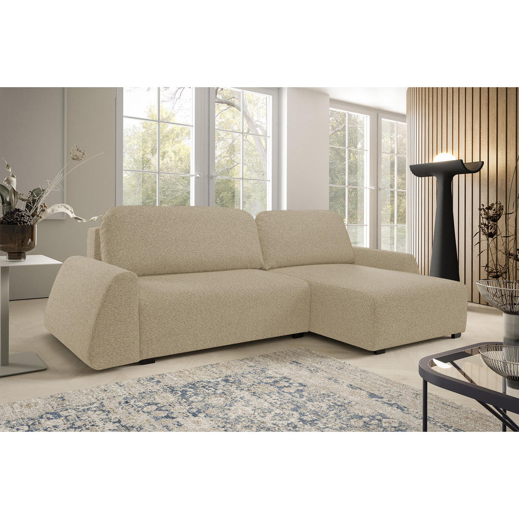Thumbnail - DomoHome Ecksofa, Cappuccino, Textil, Rechteckig, 275x160 cm, Wohnzimmer, Sofas & Couches, Wohnlandschaften, Ecksofas