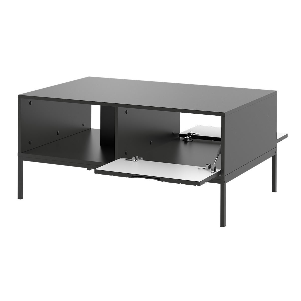 COUCHTISCH Daria Schwarz - Schwarz, Holzwerkstoff (68/104/69cm) - Petits-meubles