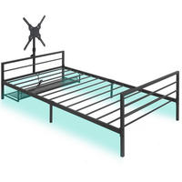 BETT Gaming 206 cm schwarz mit LED-Beleuchtung und verstellbarer Halterung - Schwarz, Metall (90/200cm) - OKWISH