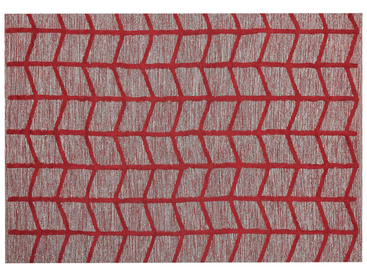 KURZFLOR-TEPPICH Sivas 230/160 cm - Rot, Textil (160/230cm) - Beliani