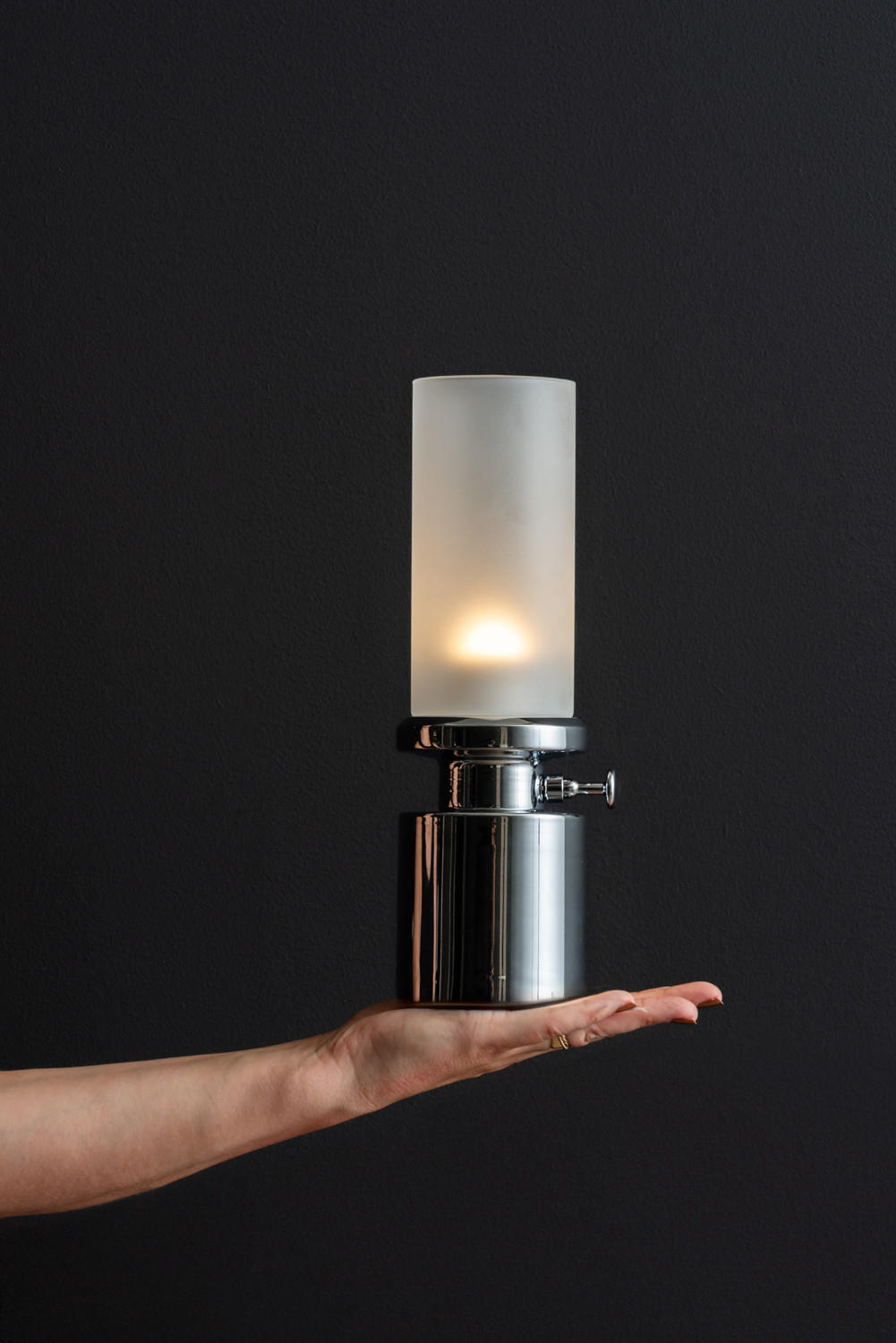 TISCHLAMPE Camp LED 7.8/7.8/29.5 cm - Silberfarben, Metall (7.8/7.8/29.5cm) - Leitmotiv