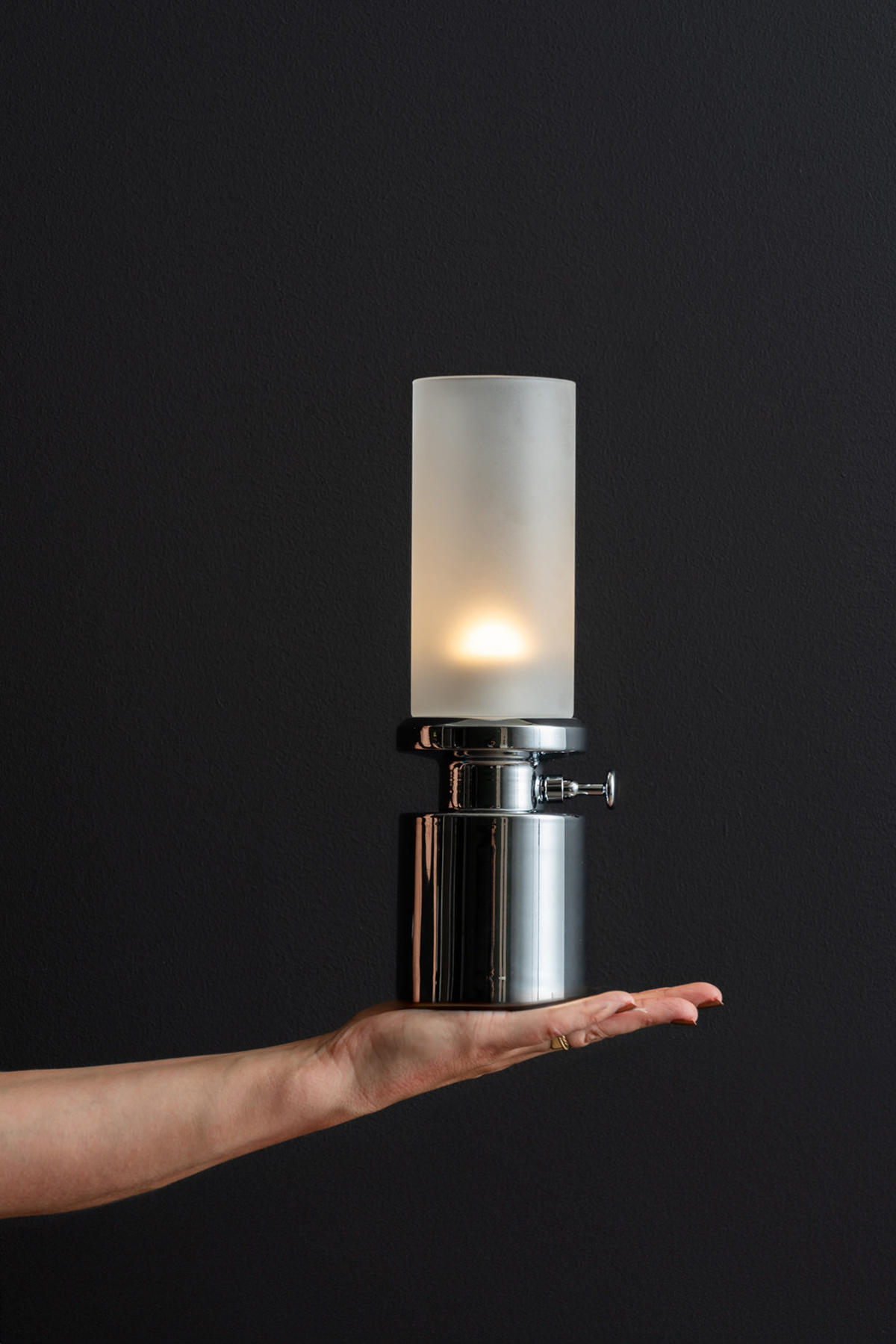 TISCHLAMPE Camp LED 7.8/7.8/29.5 cm - Silberfarben, Metall (7.8/7.8/29.5cm) - Leitmotiv