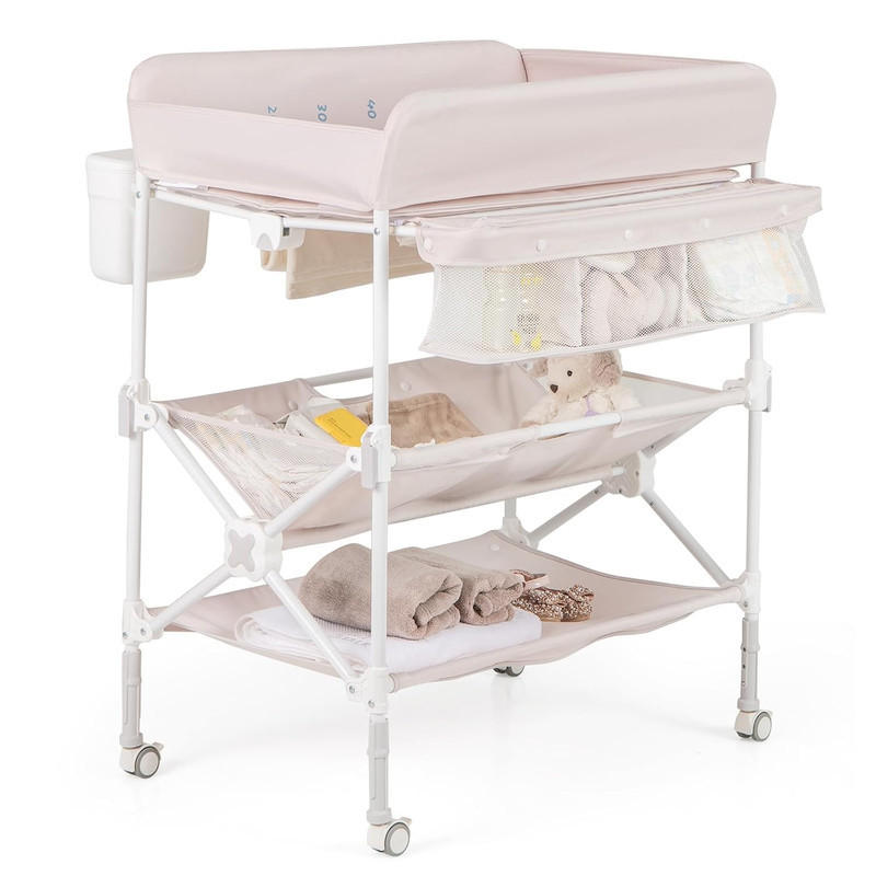 Costway Wickelkommode Beige 80x99x53 cm
