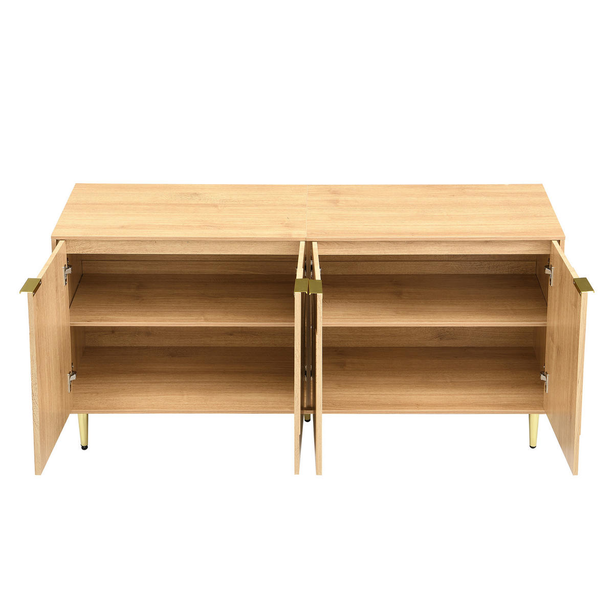 SIDEBOARD DE-37616 140/40/72 cm mit 4 Türen Natur - Naturfarben, Holzwerkstoff (140/72/40cm) - ComfortXL