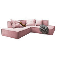 ECKSOFA SAMU Pink Webstoff - Pink/Schwarz, Textil (226/224cm) - KAWOLA