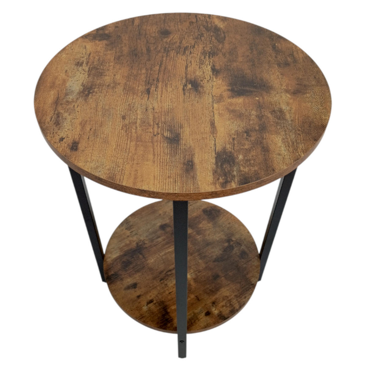 BEISTELLTISCH Holzoptik Metall Dunkelbraun Schwarz rund 45×62×40 cm - Dunkelbraun/Schwarz, Holzwerkstoff/Metall (45/45/62cm) - Begryf