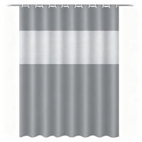 DUSCHVORHANG – Breite 180 x Höhe 180 cm – Grau – Inklusive Haken - Grau, Kunststoff (180/180cm)