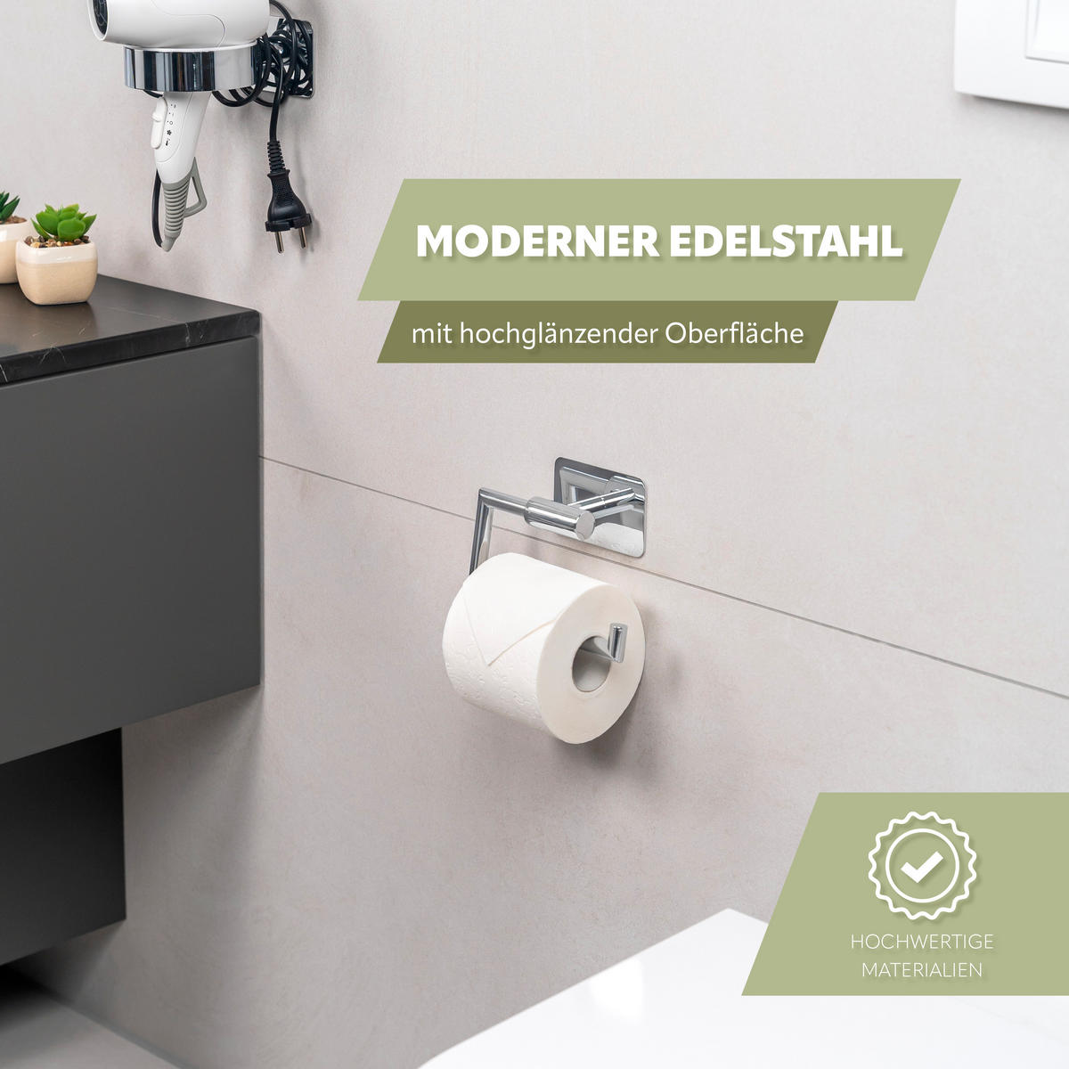 TOILETTENPAPIERHALTER LUCENTE TAPE - Chromfarben, Metall (15.5/12/6cm) - bremermann