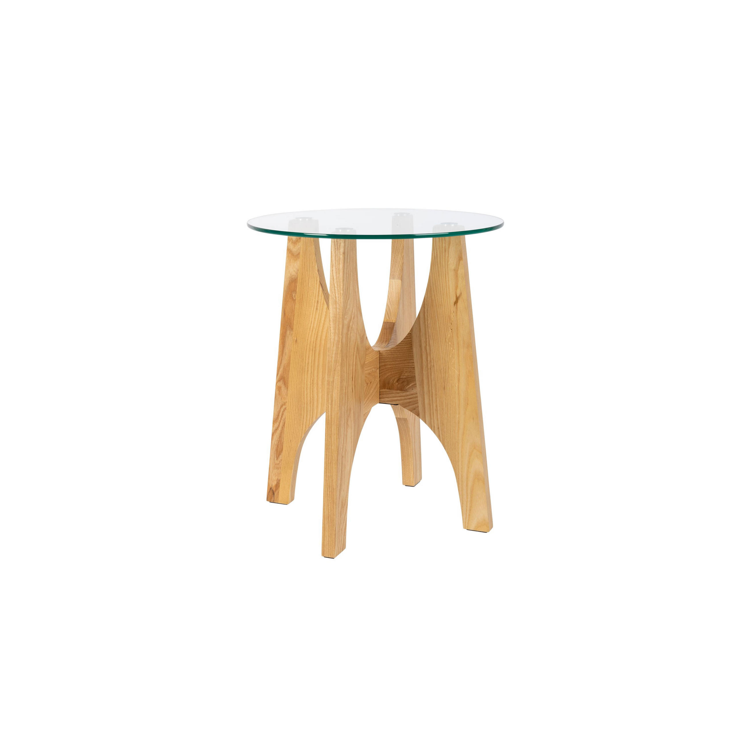 BEISTELLTISCH Kobe Rund 45 cm Glass - Beige, Glas (45/45/55cm) - Zuiver