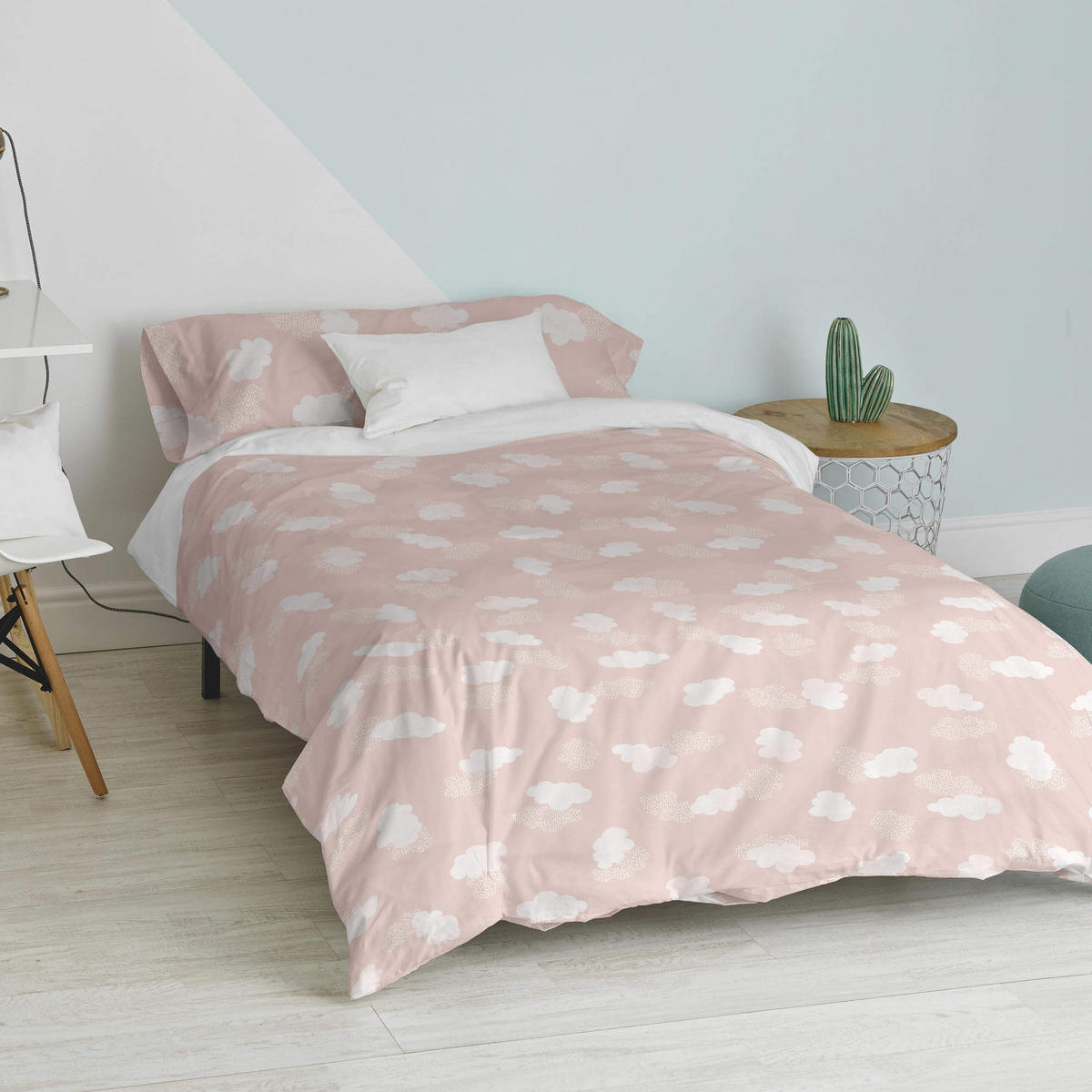 BETTBEZUG 2er-Set teiliges clouds 135/140x200 cm (standardgrösse) rosa - Pink, Textil (140/200cm) - Happy Friday