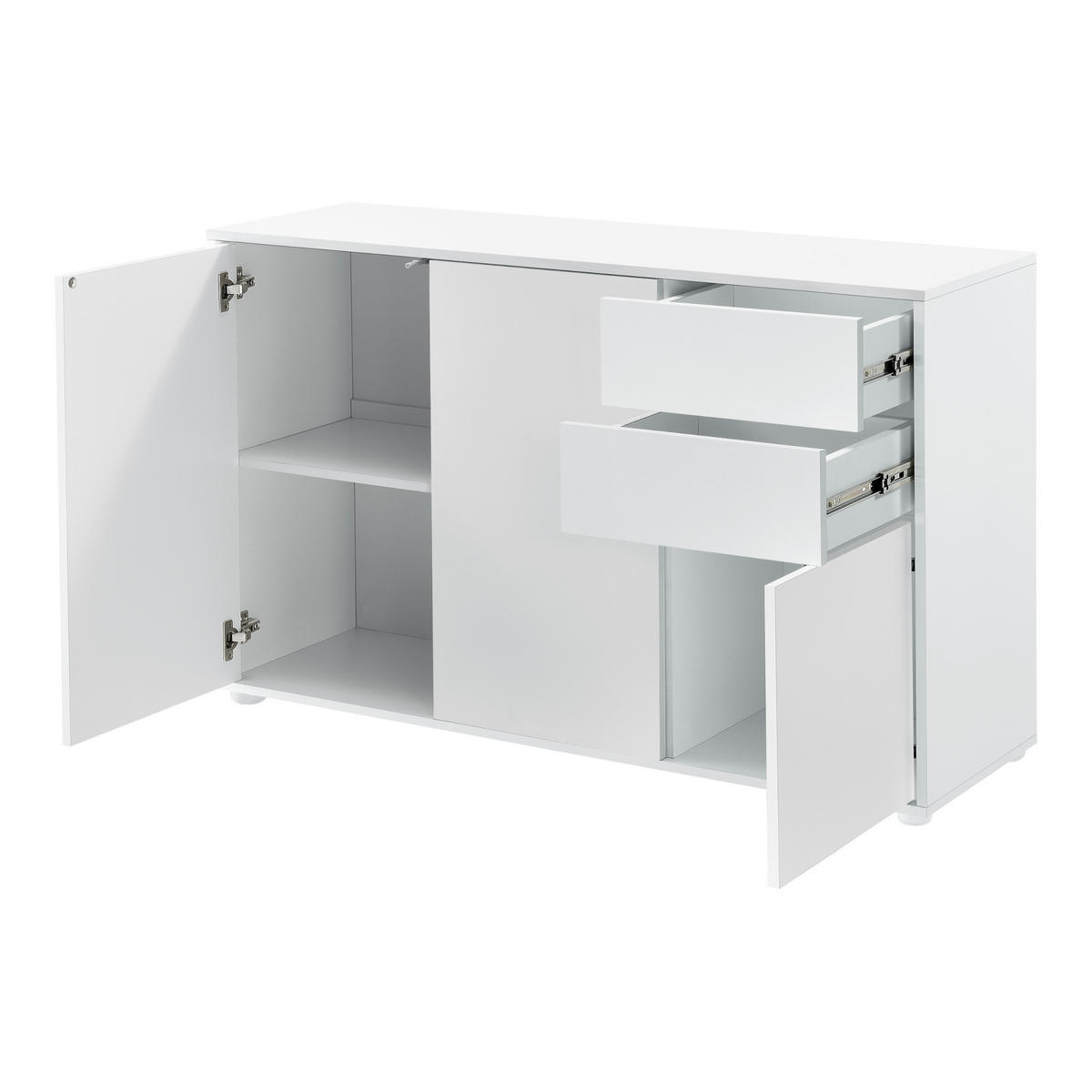 SIDEBOARD Paarl 3-türig - Weiß, Holzwerkstoff (117/74/36cm) - [en.casa]