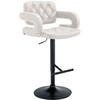 BARHOCKER Lederlook weiß - Schwarz/Weiß, Textil/Metall (62/103/55cm) - CLP