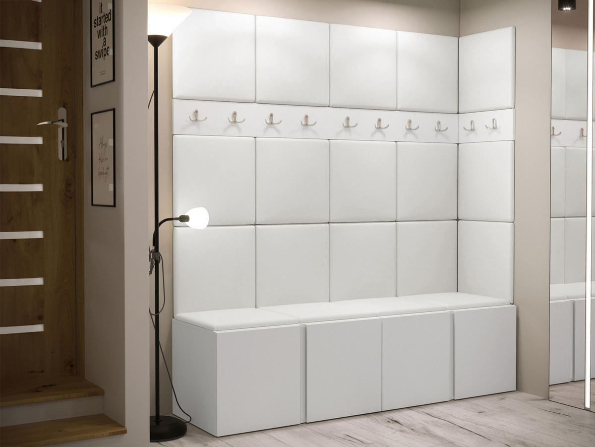 GARDEROBEN-SET Orion II - Weiß, Holzwerkstoff/Kunststoff (168/186/46cm) - MIRJAN24