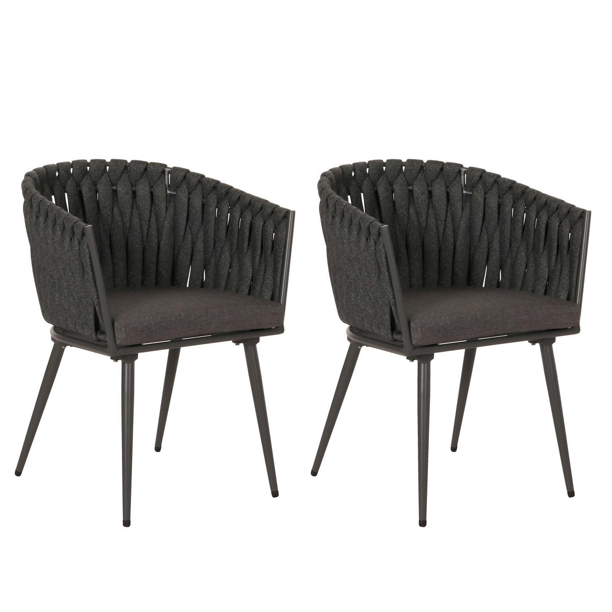 GARTENSTUHL Anthrazit - Anthrazit, Textil (61/82/57cm) - MCW