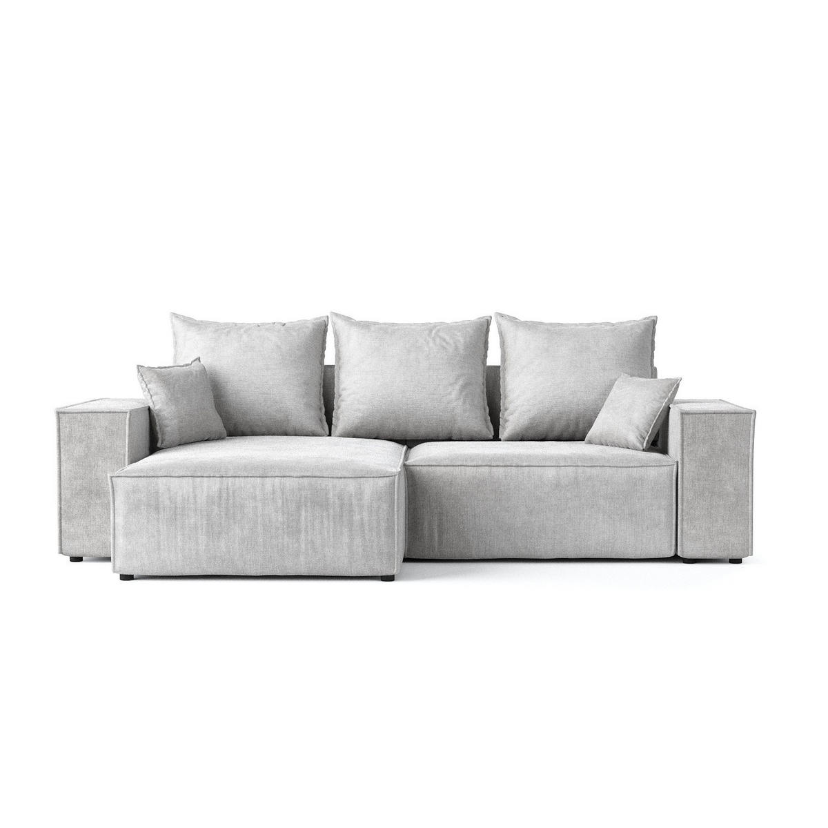 ROHOVÁ SEDAČKA SENSO, textil, Světle šedá - černá/světle šedá, dřevo/kompozitní dřevo (255/148cm) - AltaBeds