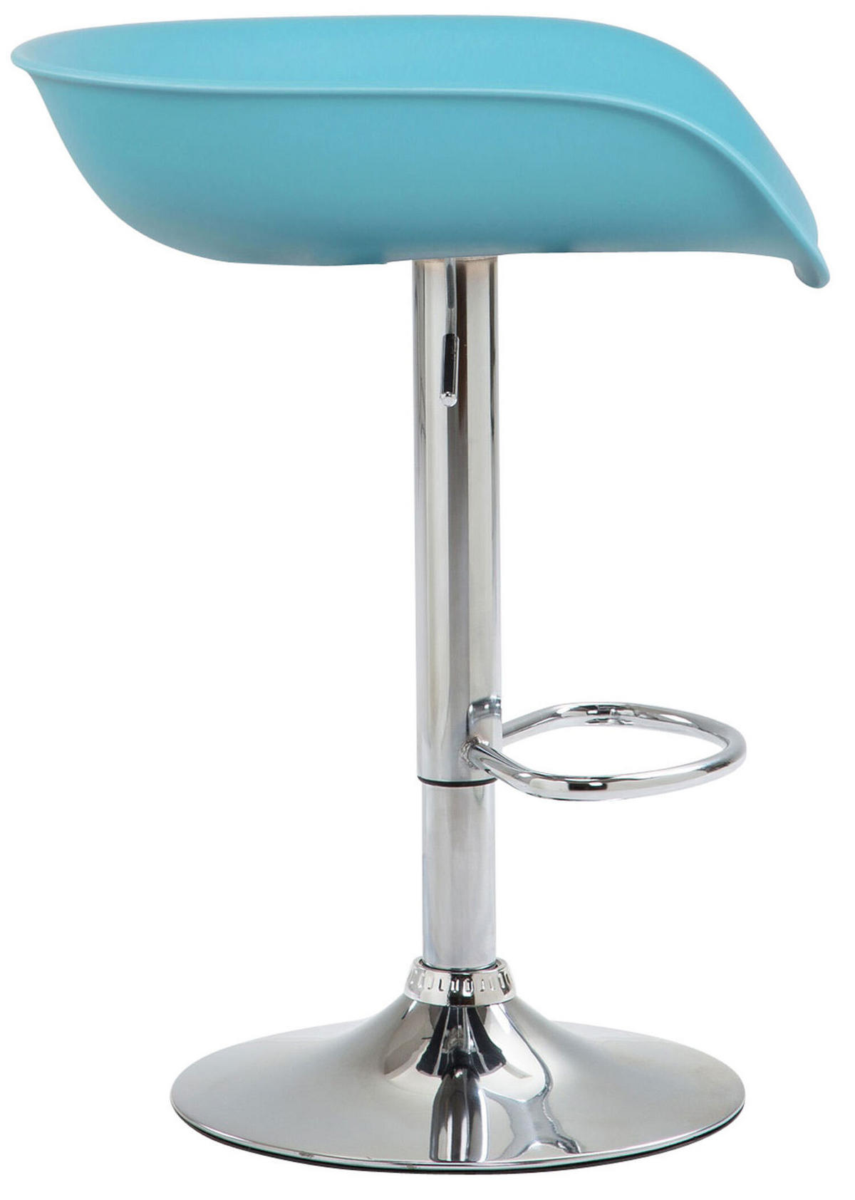 BARHOCKER Anna, Gestell Metall in Chromoptik, Kunststoff Blau - Blau/Chromfarben, Kunststoff/Textil (52/77/43cm) - TPFLiving