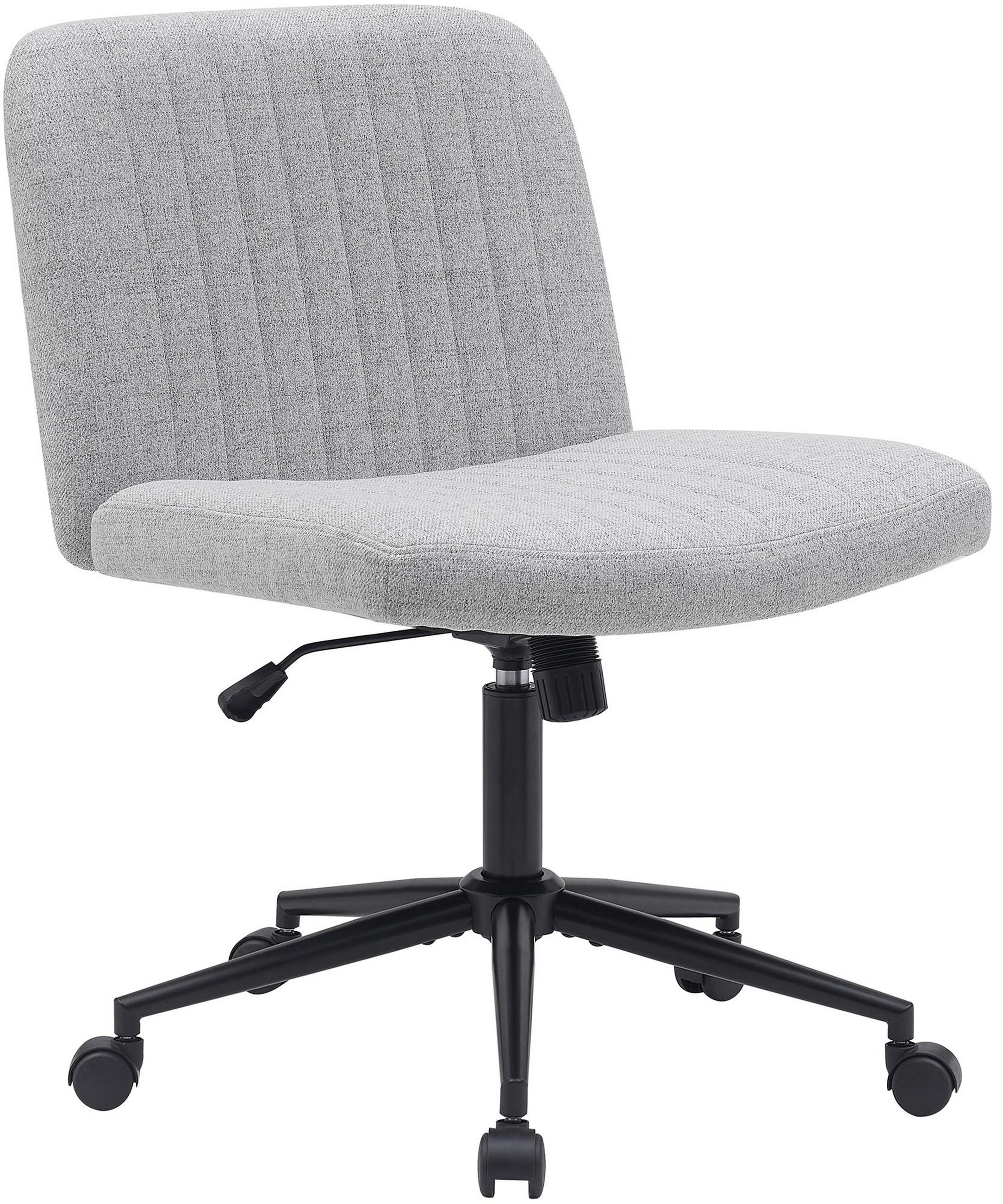BÜROSTUHL Lynox Stoff hellgrau - Hellgrau/Schwarz, Metall (62/98/65cm) - TPFLiving