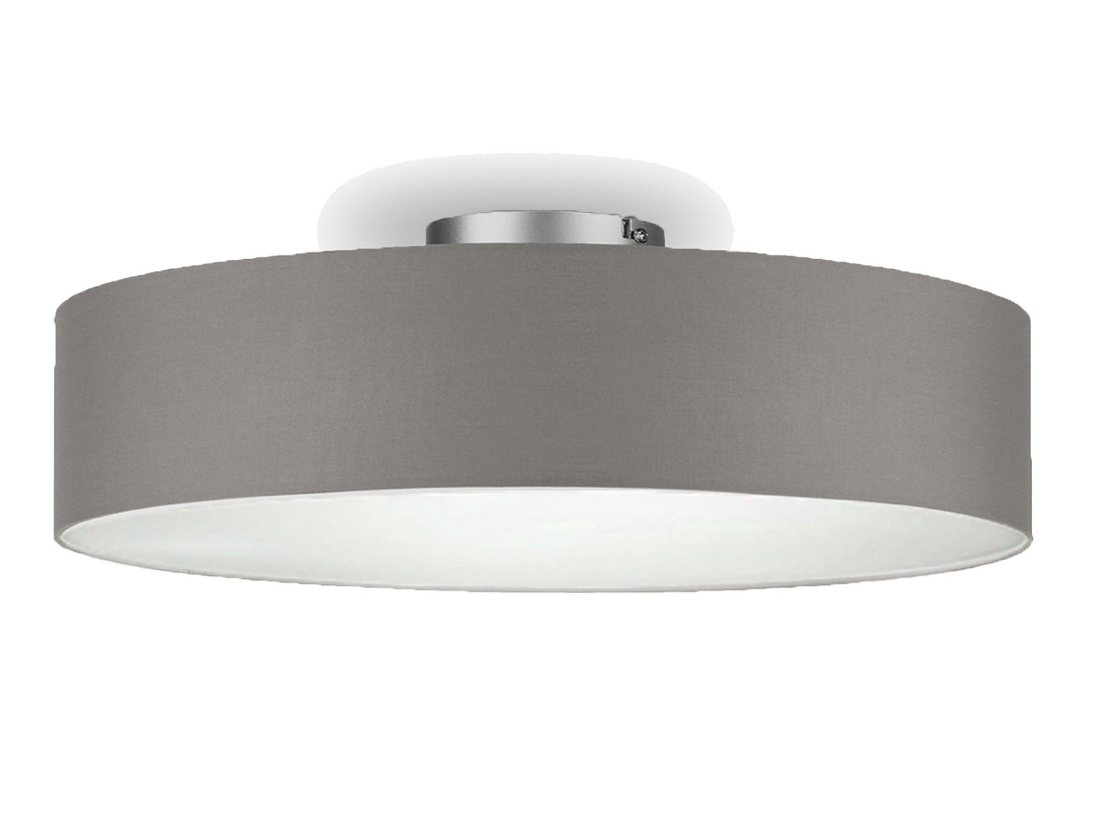 DECKENLAMPE Ø60cm, Lampenschirm Stoff Braun-Grau - Braun/Grau, Textil (60/60/17cm) - meineWunschleuchte