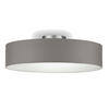 DECKENLAMPE Ø60cm, Lampenschirm Stoff Braun-Grau - Braun/Grau, Textil (60/60/17cm) - meineWunschleuchte