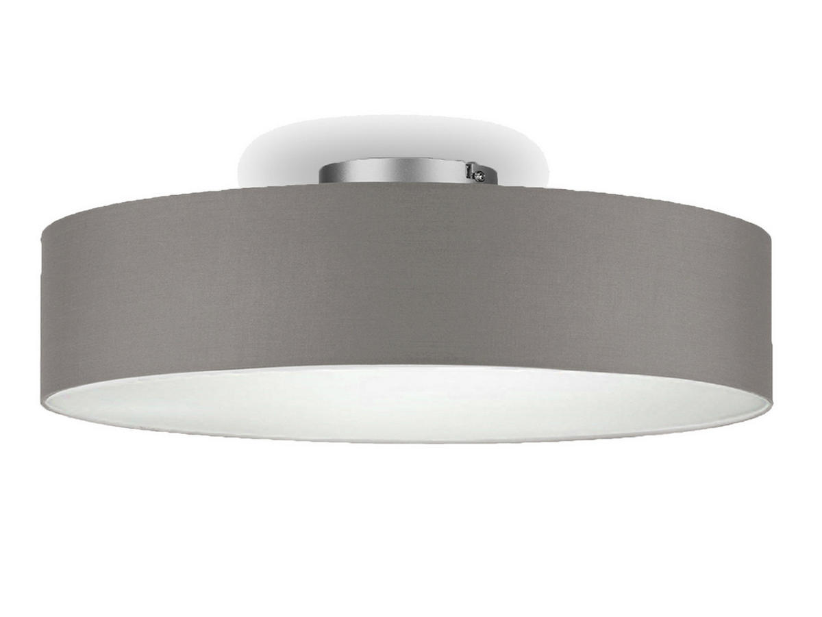 DECKENLAMPE Ø60cm, Lampenschirm Stoff Braun-Grau - Braun/Grau, Textil (60/60/17cm) - meineWunschleuchte