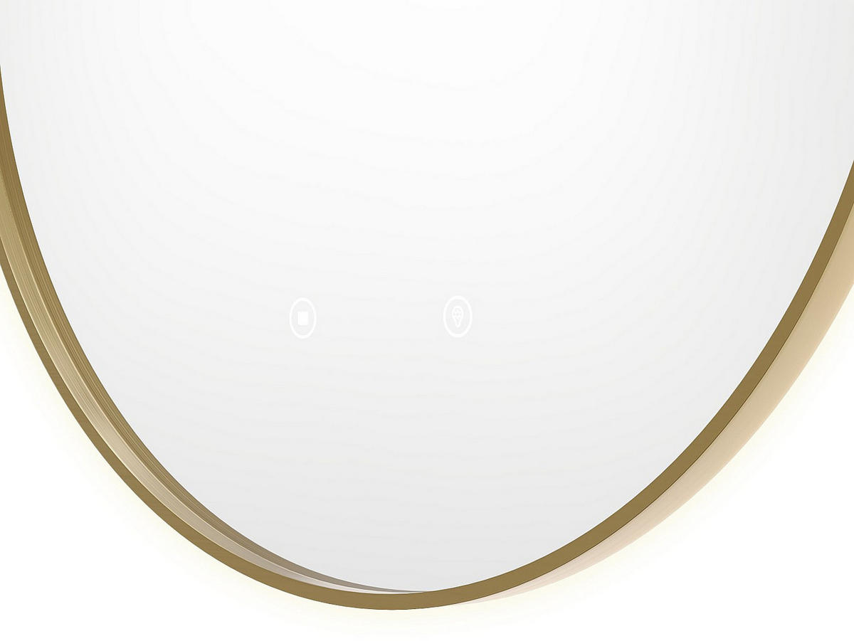 BADSPIEGEL - 60 cmcm x 4 cmcm - Metall - Goldfarben - PEONIA - Goldfarben, Metall (60/60/4cm) - Vente-Unique