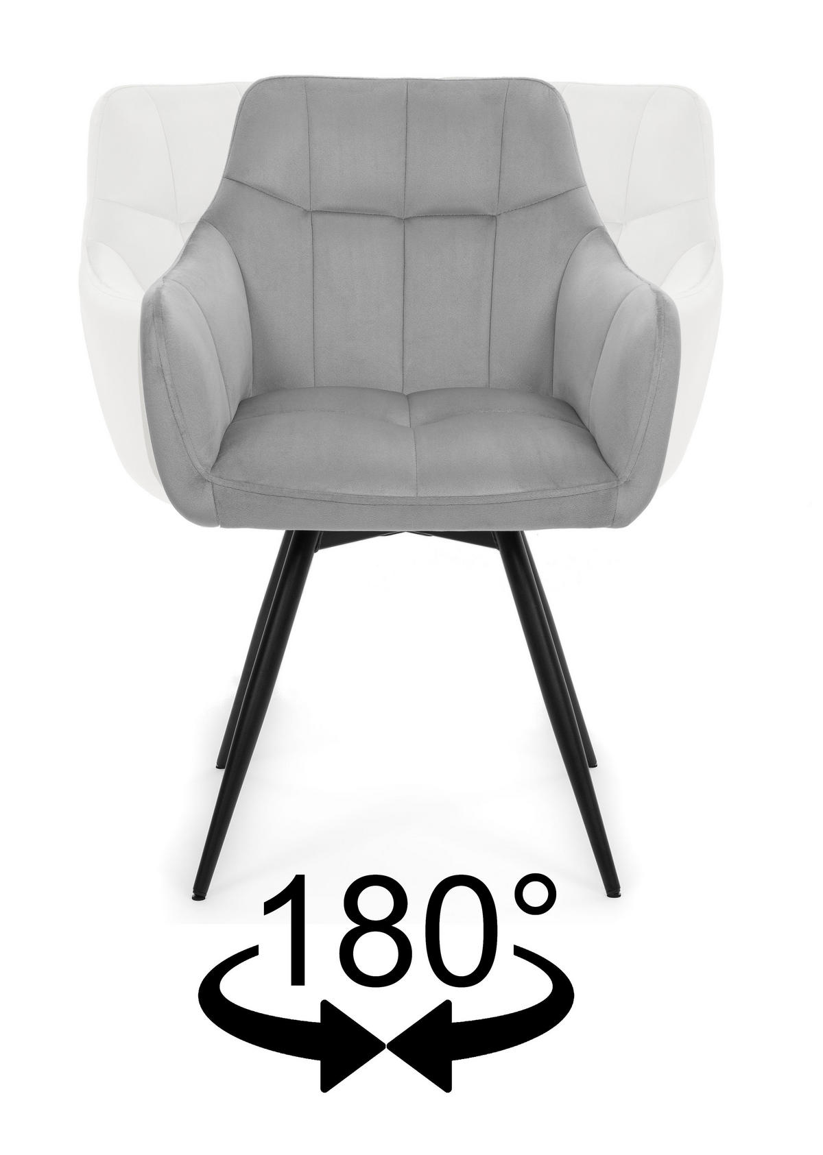 STUHL FANO drehbar gepolsterter mit Steppung - dunkelbeige - Velour - Hellbraun/Beige, Textil/Metall (58/83/59cm) - NEW HOME