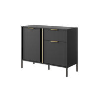 SIDEBOARD LARS Schwarz 103x40x81 cm - Schwarz, Holzwerkstoff (103/81/40cm) - FURNLUX