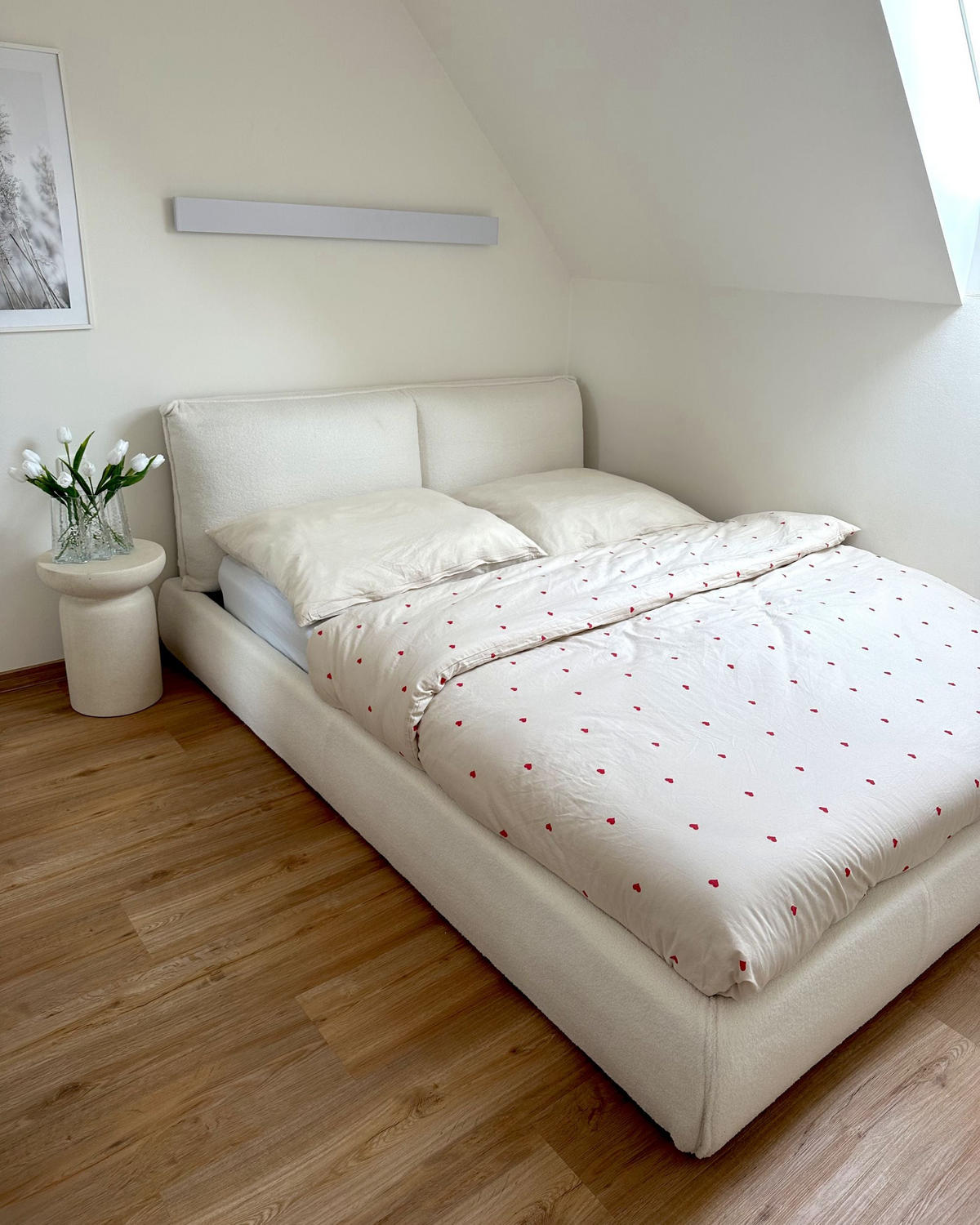 PAT cu somieră 160/200 cm alb Vinay - alb, material textil (160/200cm) - Beliani