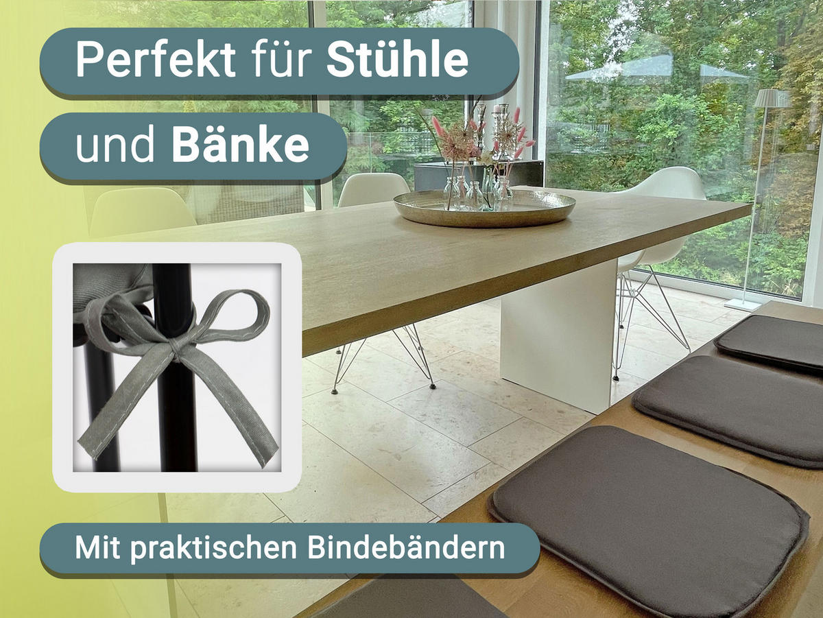 STUHLKISSEN, 4er-Set, 38x38 cm, 85% Polyester, 15% Polyamid, Grau - Anthrazit, Textil (38/38/2cm) - Zollner