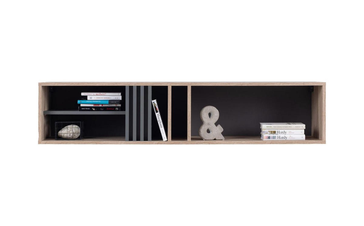 WOHNZIMMER Set 6-tlg. – ALLMO System – Eichefarben - Eichefarben, Holzwerkstoff (120/76/55cm) - hi-markt