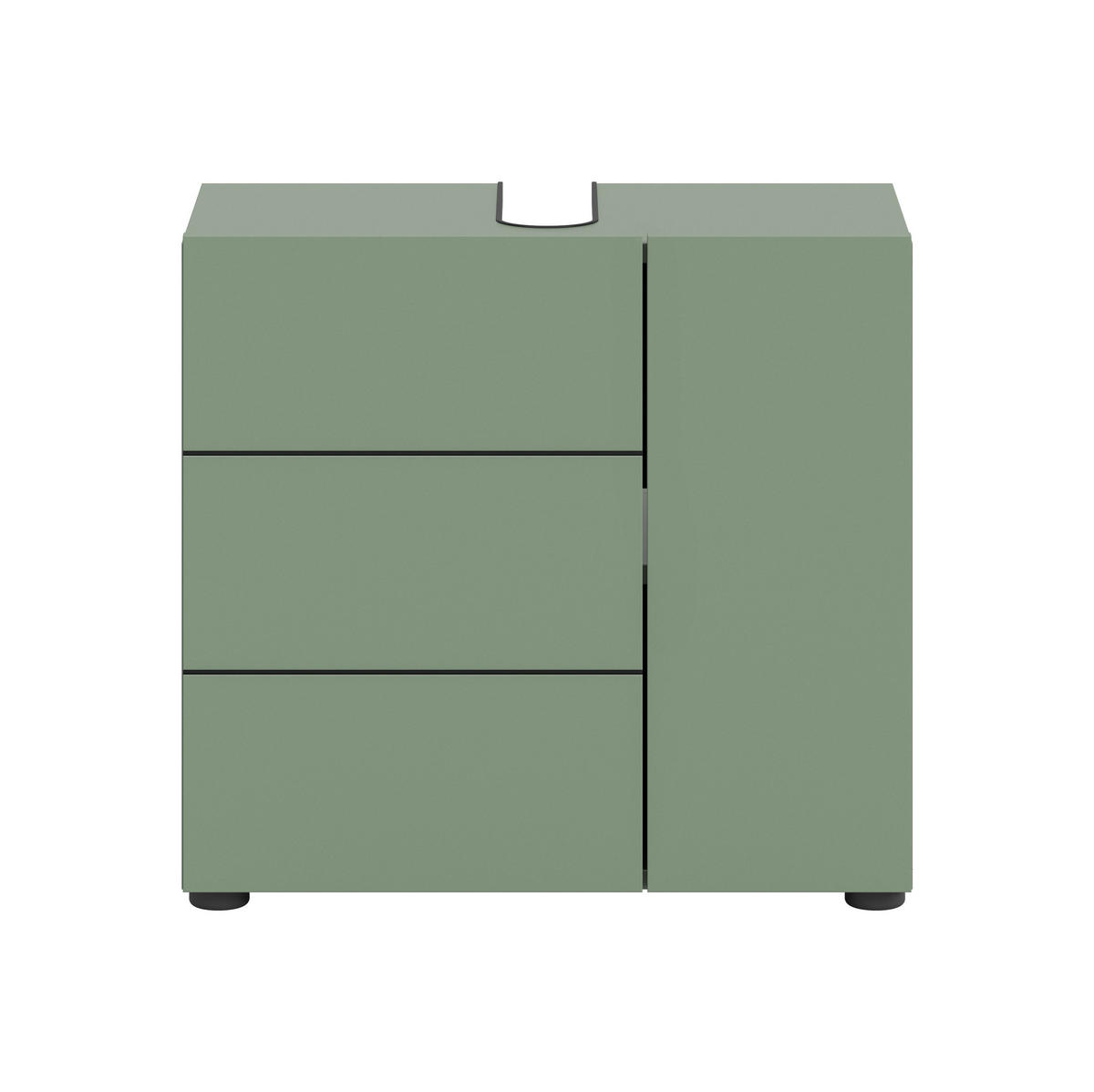 WASCHBECKENUNTERSCHRANK VIRA (B/H/T: ca. 60/57/34 cm) in Smoke Green/Smoke Green - Grün, Holz (60/57/34cm)